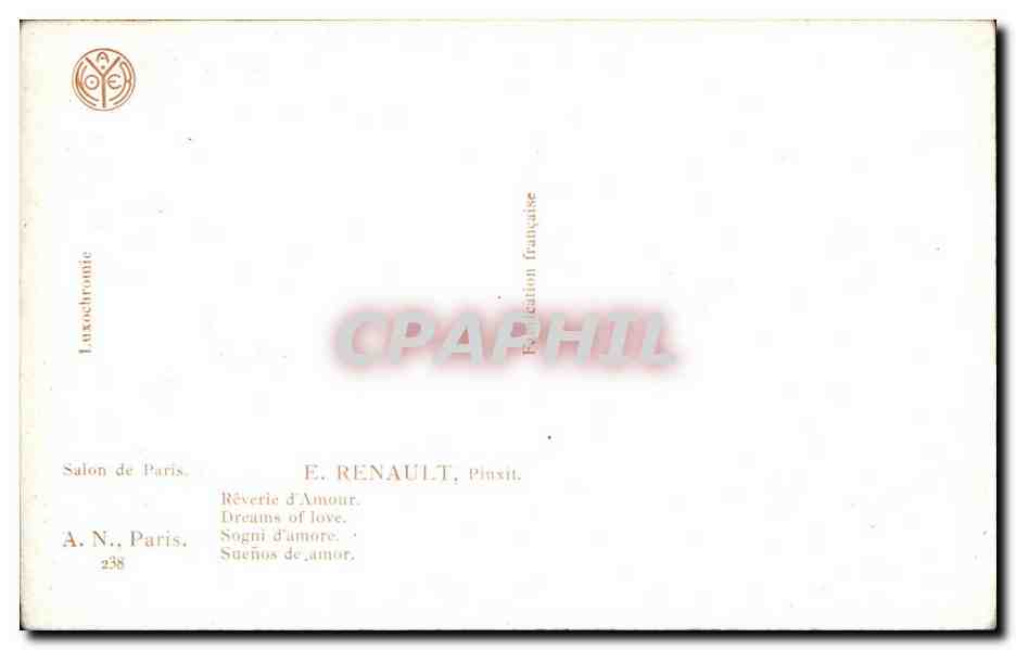CPA Fantaisie Femme Renault Reverie d'amour — Rückseite