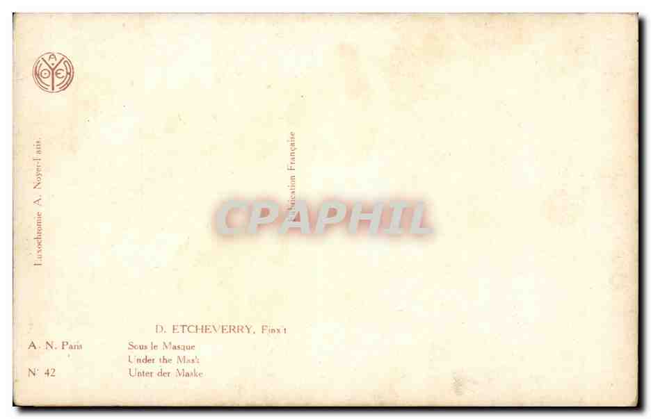 Sous le Masque — D. Etcheverry — Éditeur A. Noyer, Paris, N° 42 — Reverso