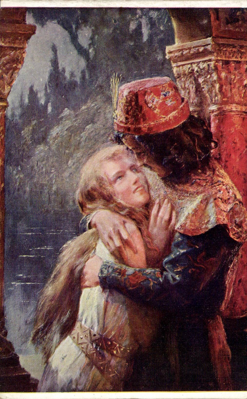 CPA Fantaisie Femme Bussiere Romeo et Juliette Shakespeare
