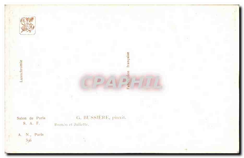 CPA Fantaisie Femme Bussiere Romeo et Juliette Shakespeare — Verso