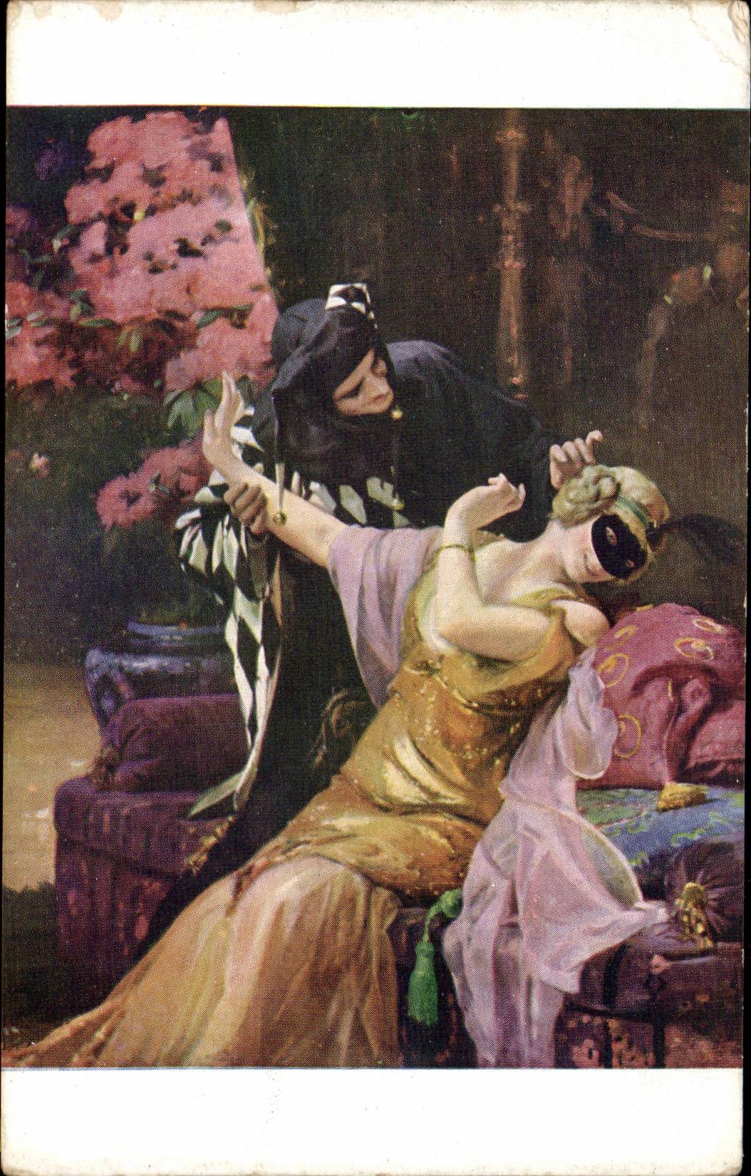 CPA Fantaisie Femme Etcheverry Sous le masque