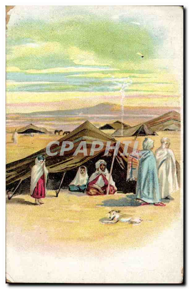 CPA Fantaisie Tente dans le desert 