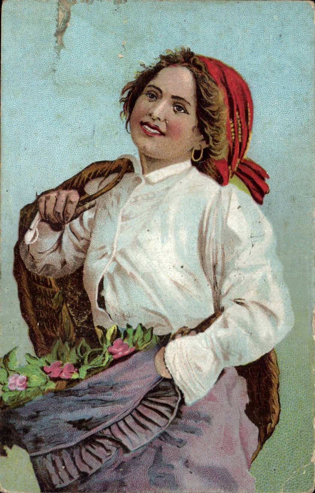 CPA Fantaisie Femme Folklore