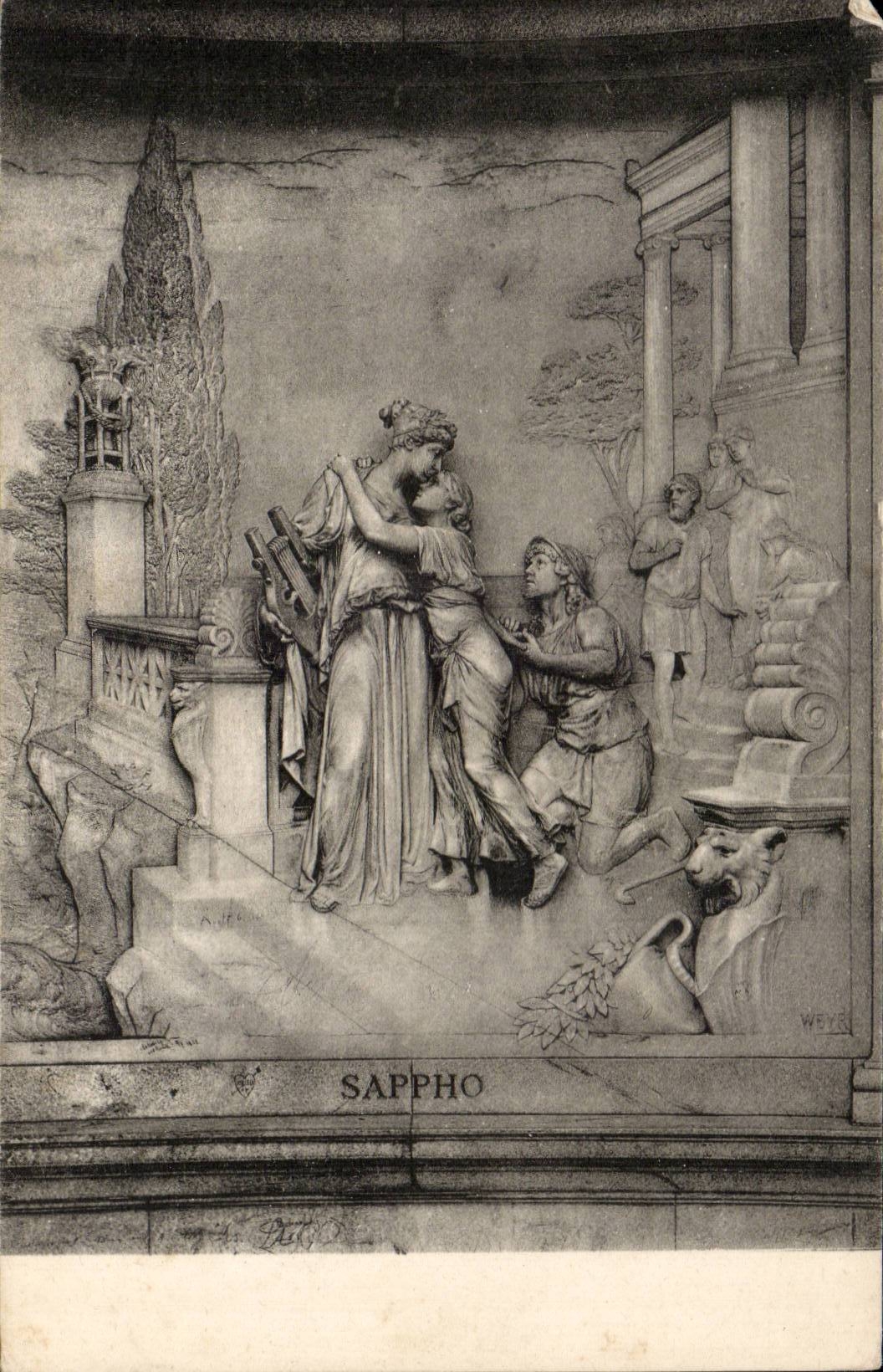 Sappho — relief sculpture — B.K.W. 211