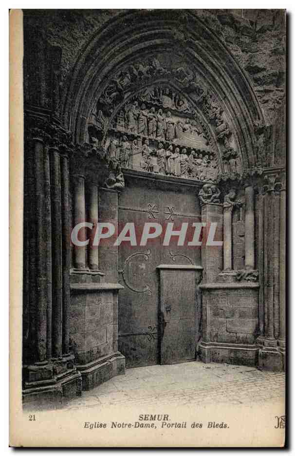 Semur. Église Notre-Dame, Portail des Bleds — éditeur J. Neudrein & Cie, n°21