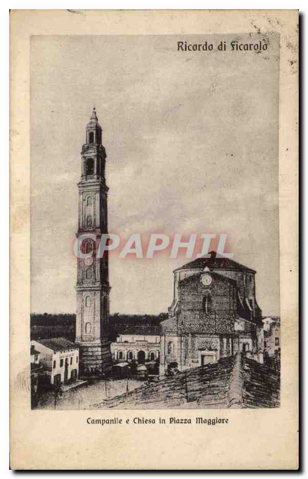 Italie Italia CPA Campanile e Chiesa in Piazza Maggiore