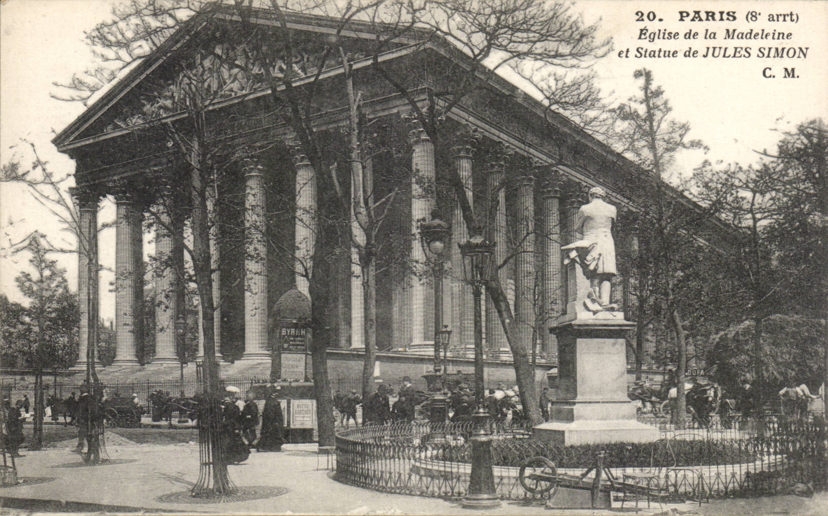 Paris CPA Eglise de la Madeleine et statue de Jules Simon