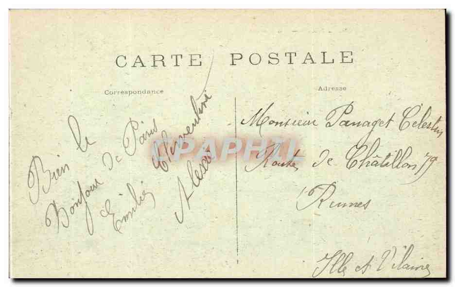 Paris CPA Hotel Terminus et la rue St Lazare — Verso