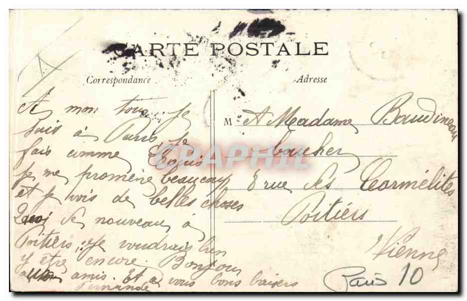 CPA Paris Porte Saint martin — Verso