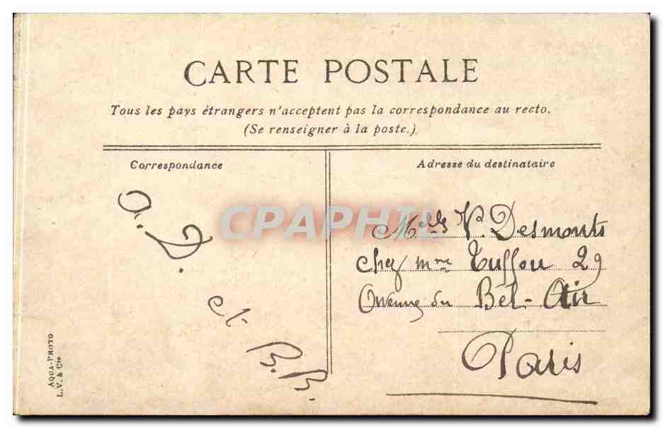 CPA Paris Trocadero — Rückseite