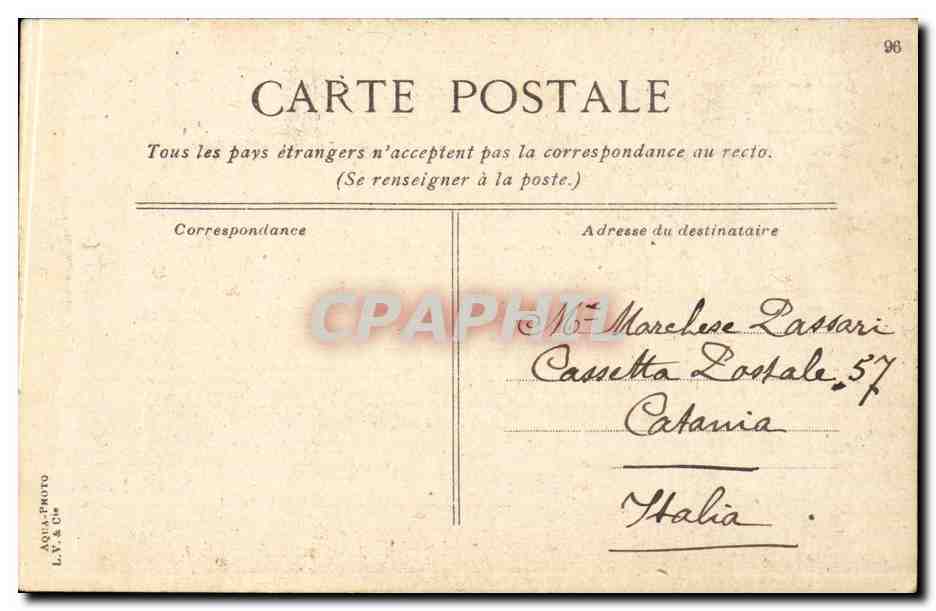 CPA Paris Parc Monceau — Rückseite