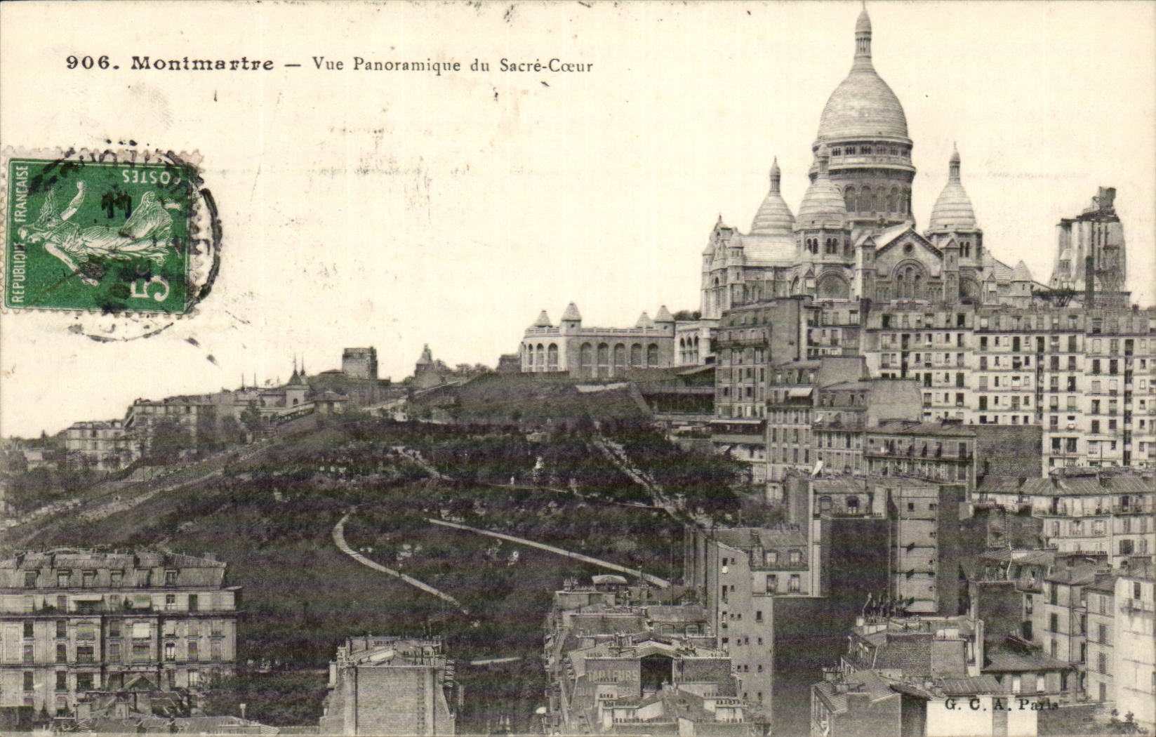 CPA Paris Sacre coeur Montmartre Vue panoramique