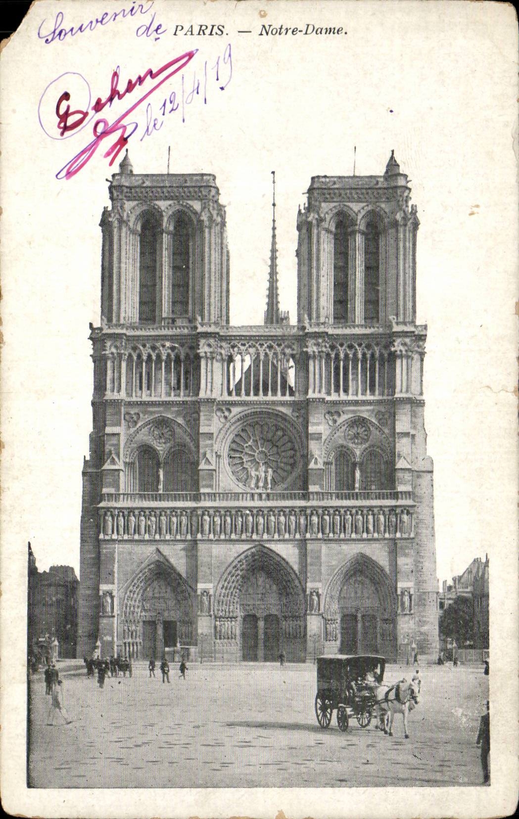 Notre-Dame — Paris — Souvenir de Paris. — Éditeur G. Béhen, n° 119