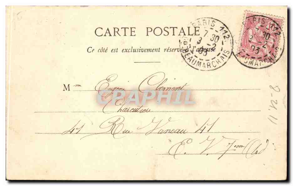 CPA Paris Le triomphe de la rEpublique Place de la Nation — Rückseite