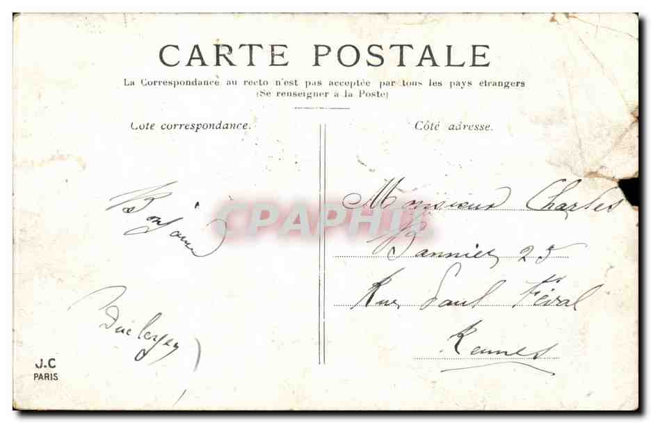 CPA Paris Colonne Vendome — Rückseite