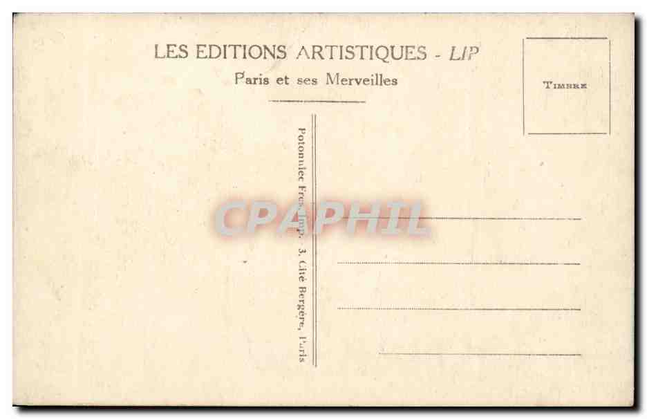 CPA Paris Arc de triomphe du CArrousel — Rückseite