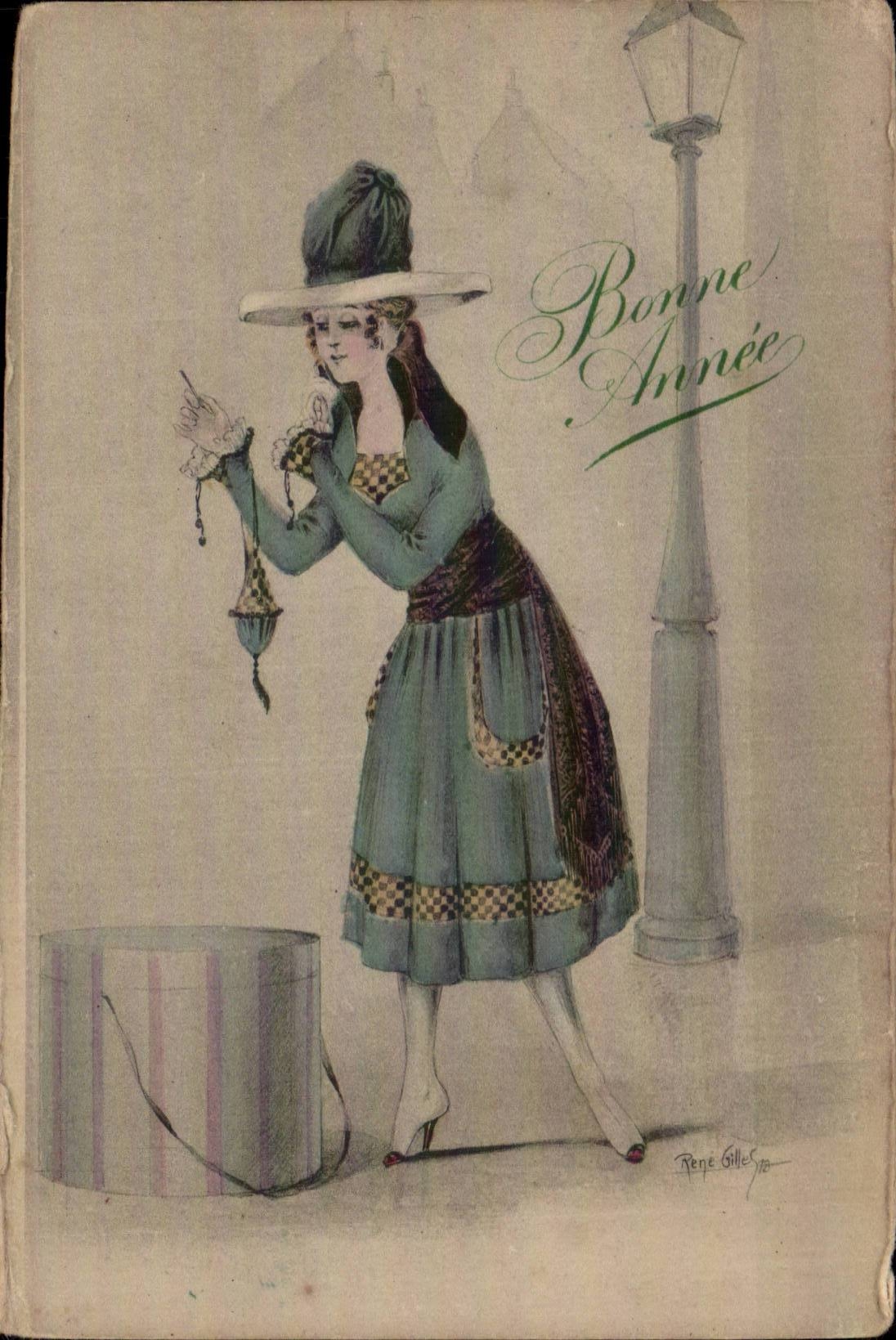 CPA Fantaisie Femme Bonne annee