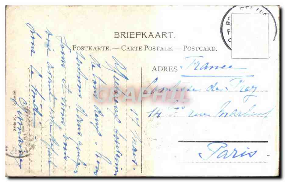 CPA Fantaisie Paysage de campagne Paysans — Verso
