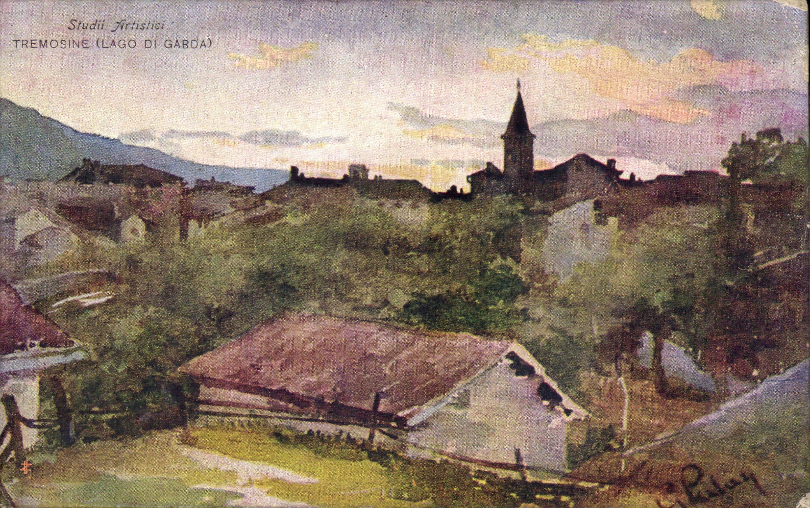 Tremosine (Lago di Garda) — vue pittoresque — Studii Artistici, série I, N° 8