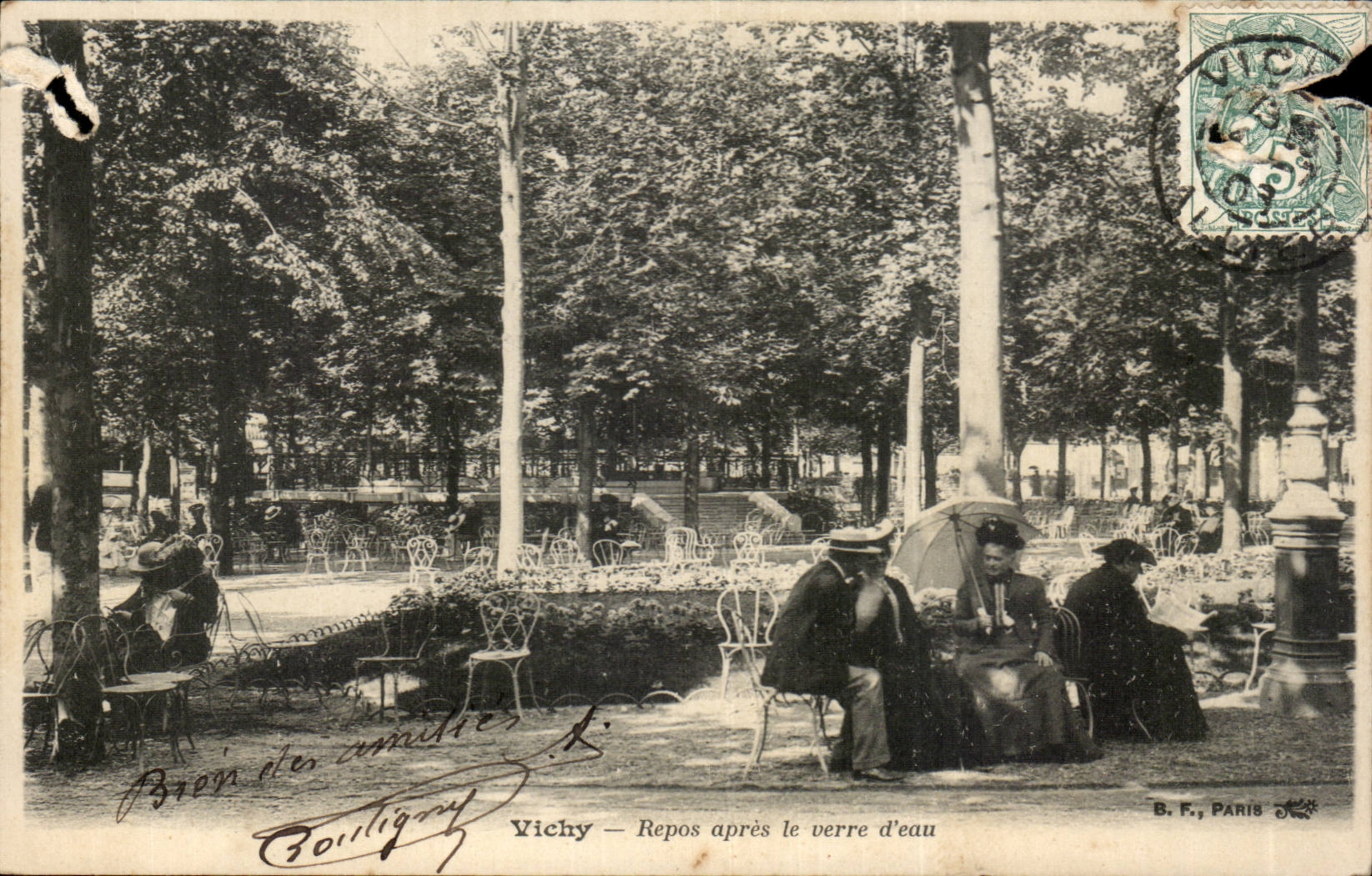 Vichy — Repos après le verre d'eau — B. F., PARIS