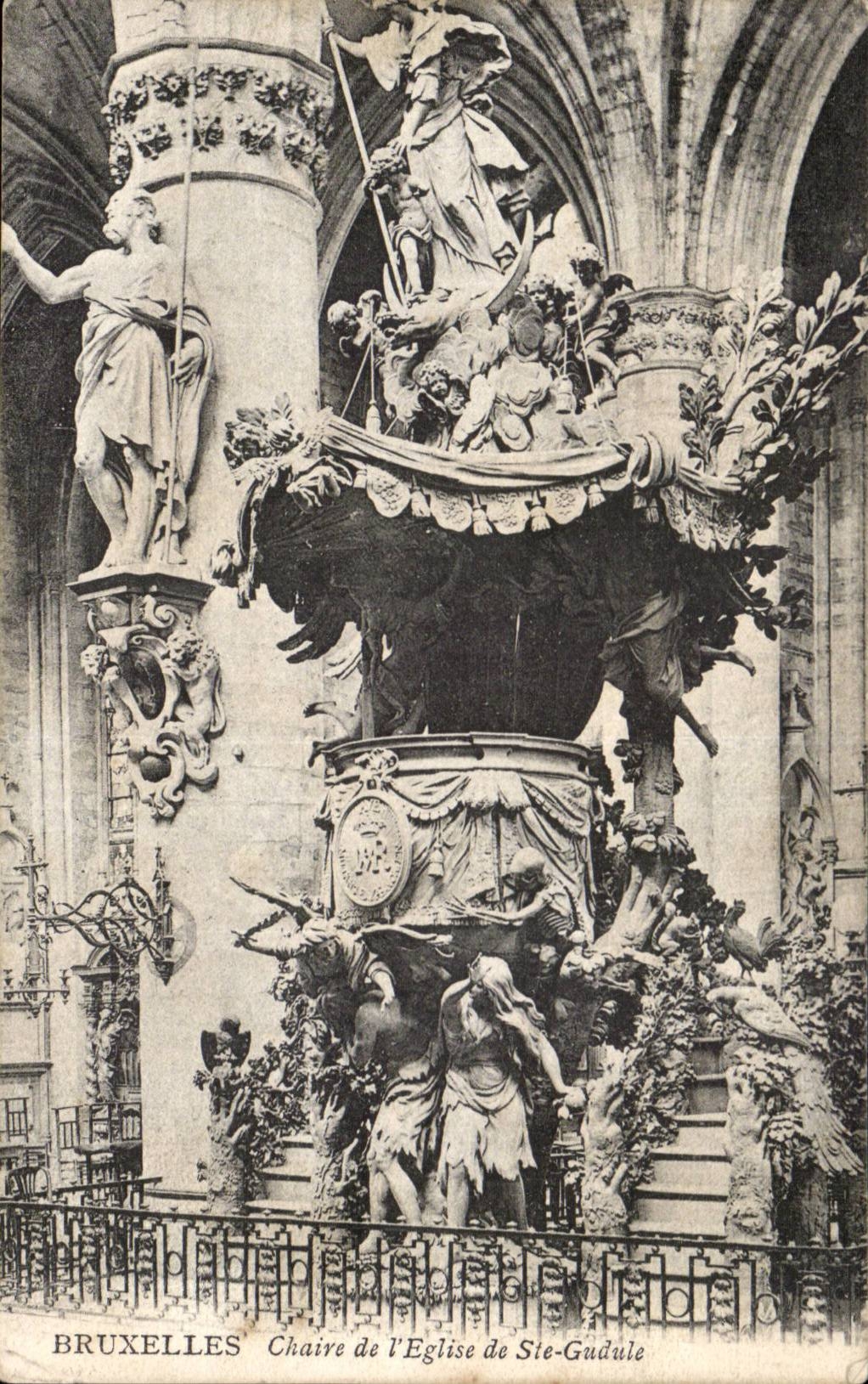 CPA Bruxelles Chaire de l'eglise de Ste Gudule