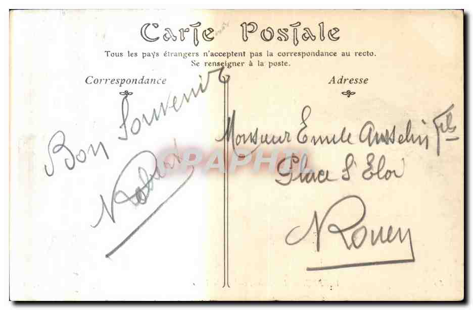 CPA Dieppe le casino cote de la ville — Rückseite