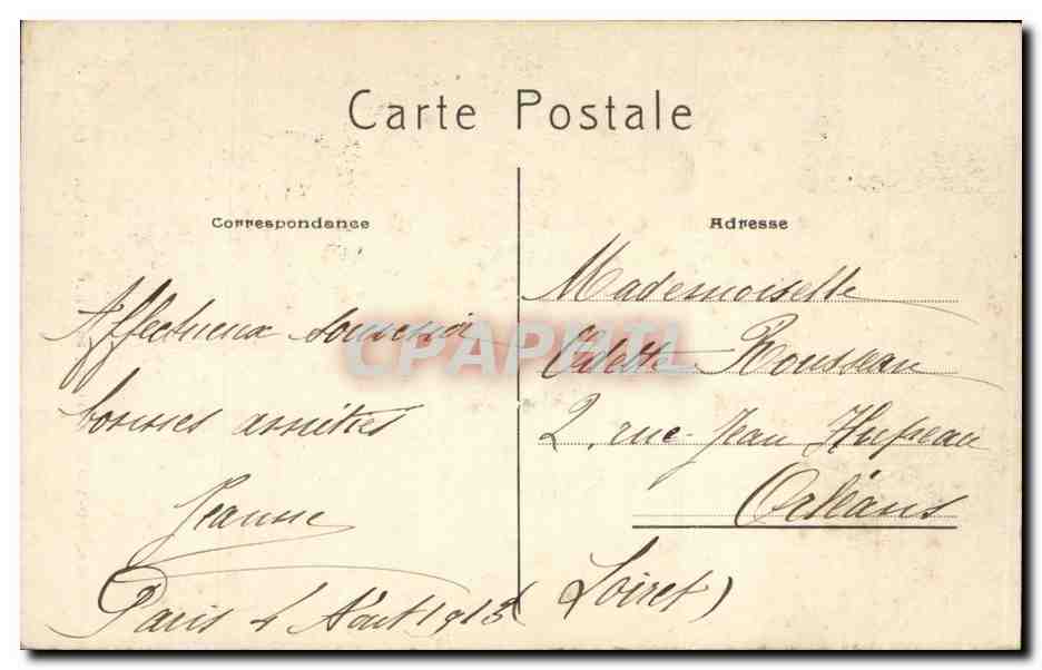 Paris CPA Eglise Saint Vincent de Paul — Verso