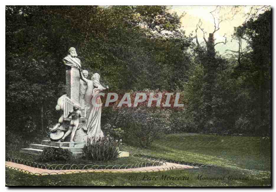 Paris CPA Parc Monceau Monument Gounod