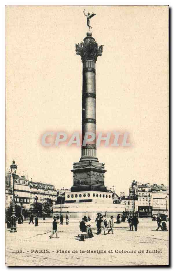 Paris CPA Place de la Bastille et colonne de Juilet