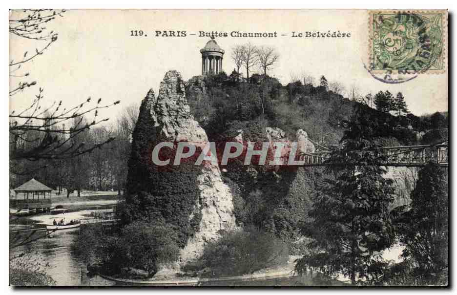 Paris CPA Buttes Chaumont Le Belvedere