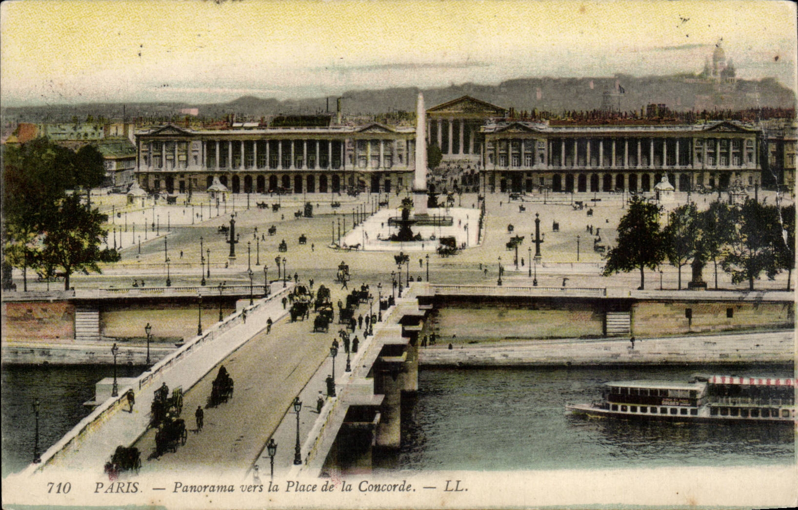 Paris CPA Panorama vers la place de la concorde et la Seine