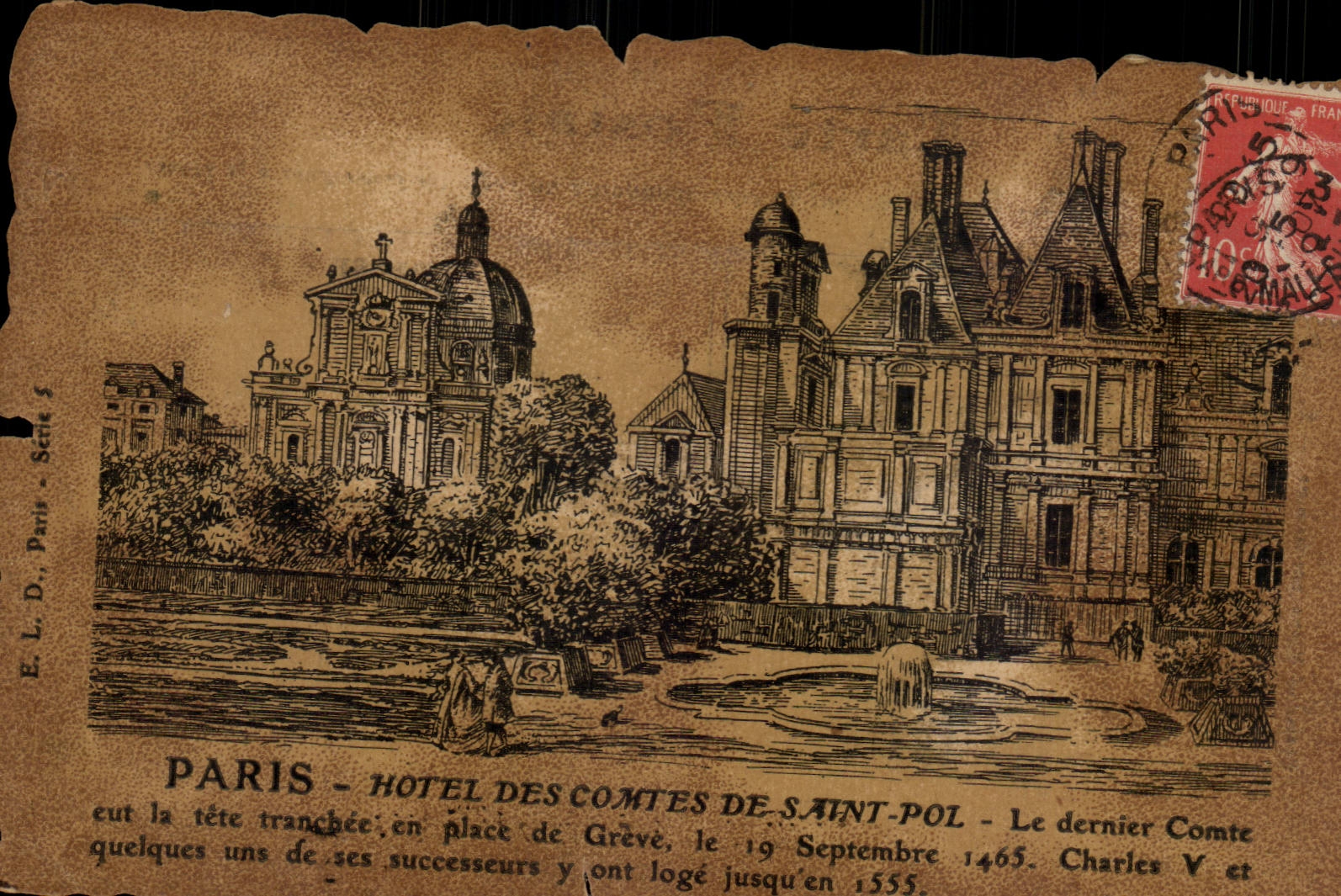 Paris CPA Hotel des Comtes de Saint Pol