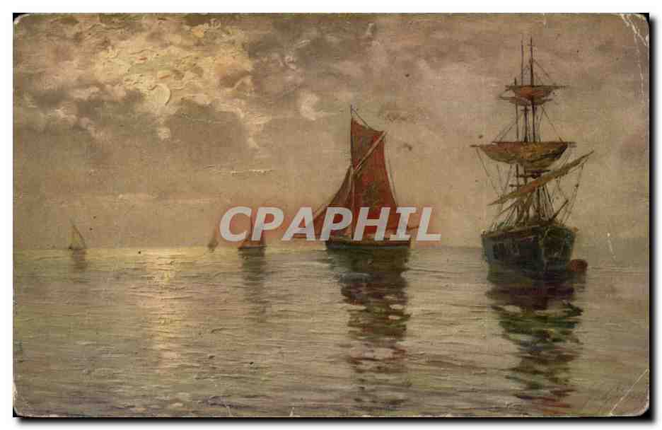 CPA Fantaisie Bateaux