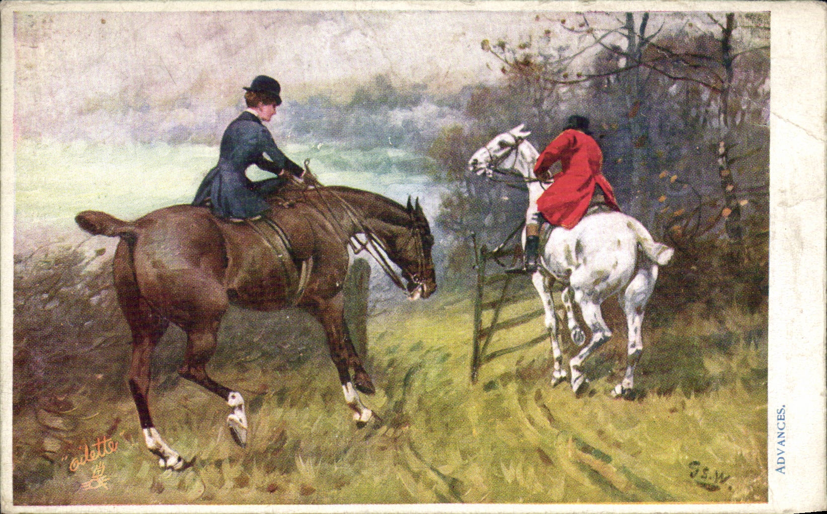 CPA Fantaisie Cheval chevaux Horse Hippisme