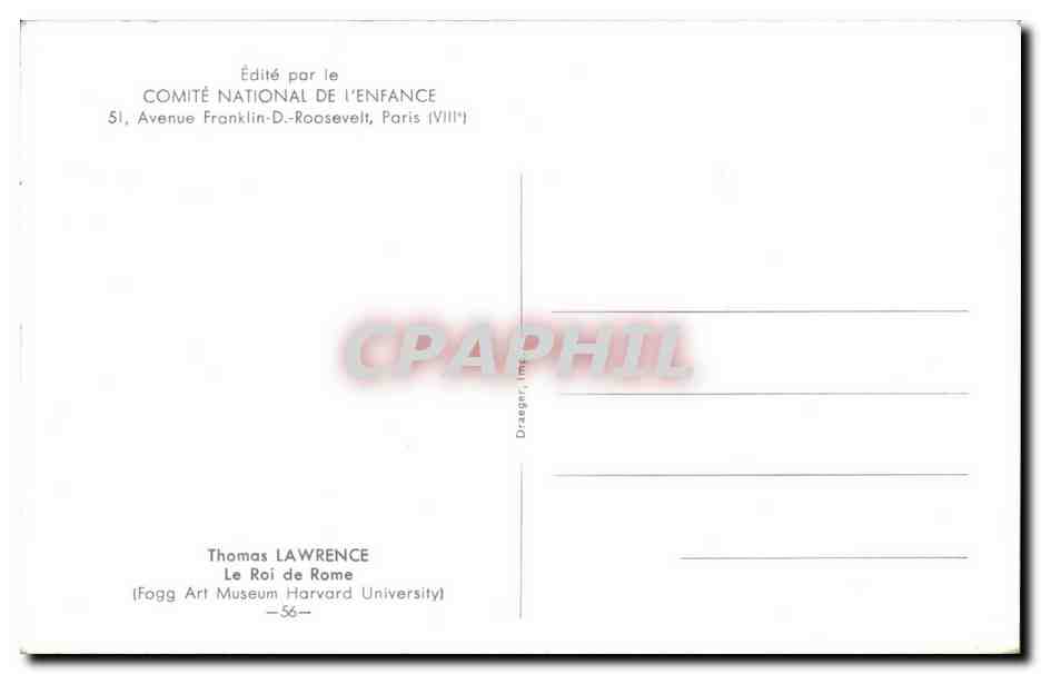 CPA Fantaisie Lwarence Fogg art museum Harvard university — Rückseite