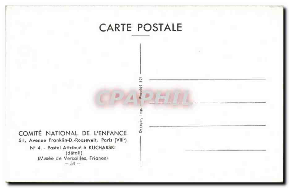 CPA Fantaisie Kucharski Musee de VErsailles Trianon — Rückseite