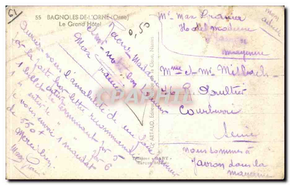 Bagnolles-de-l'Orne — El Gran Hotel — Ediciones Gaby — Reverso