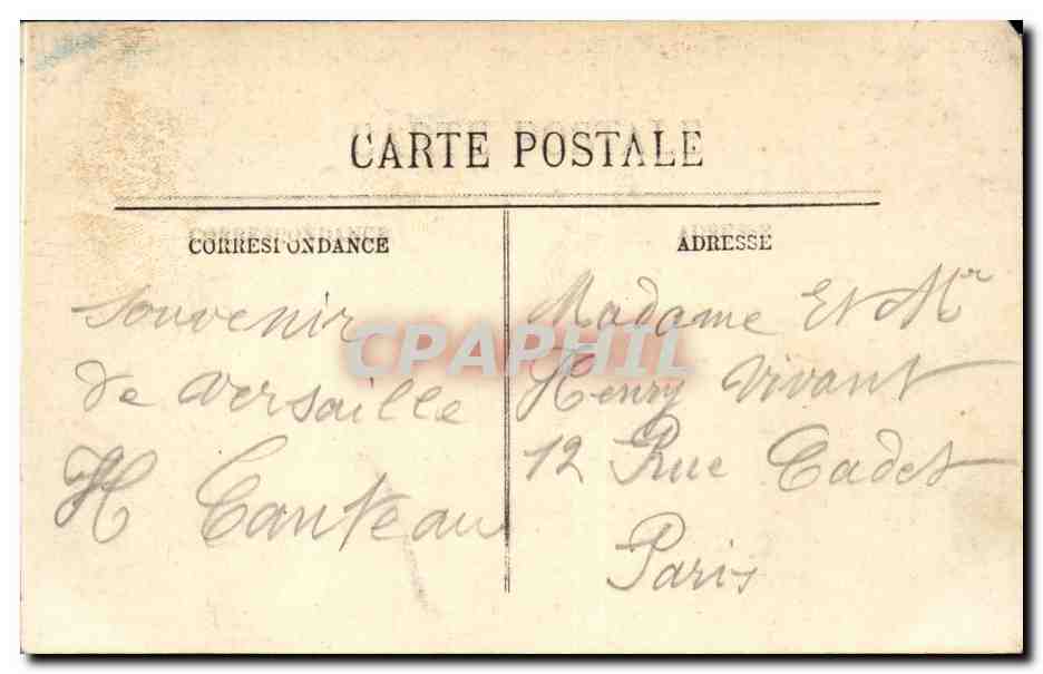 CPA Versailles Le bassin de Neptune Les grandes eaux — Verso
