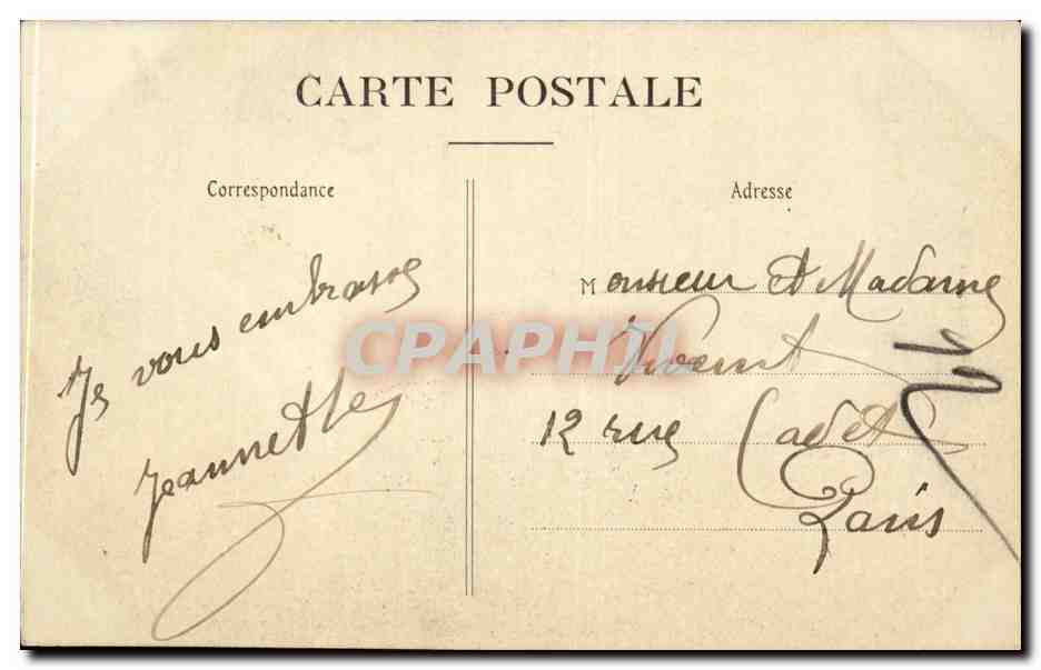 CPA Paris Monument Pasteur — Verso