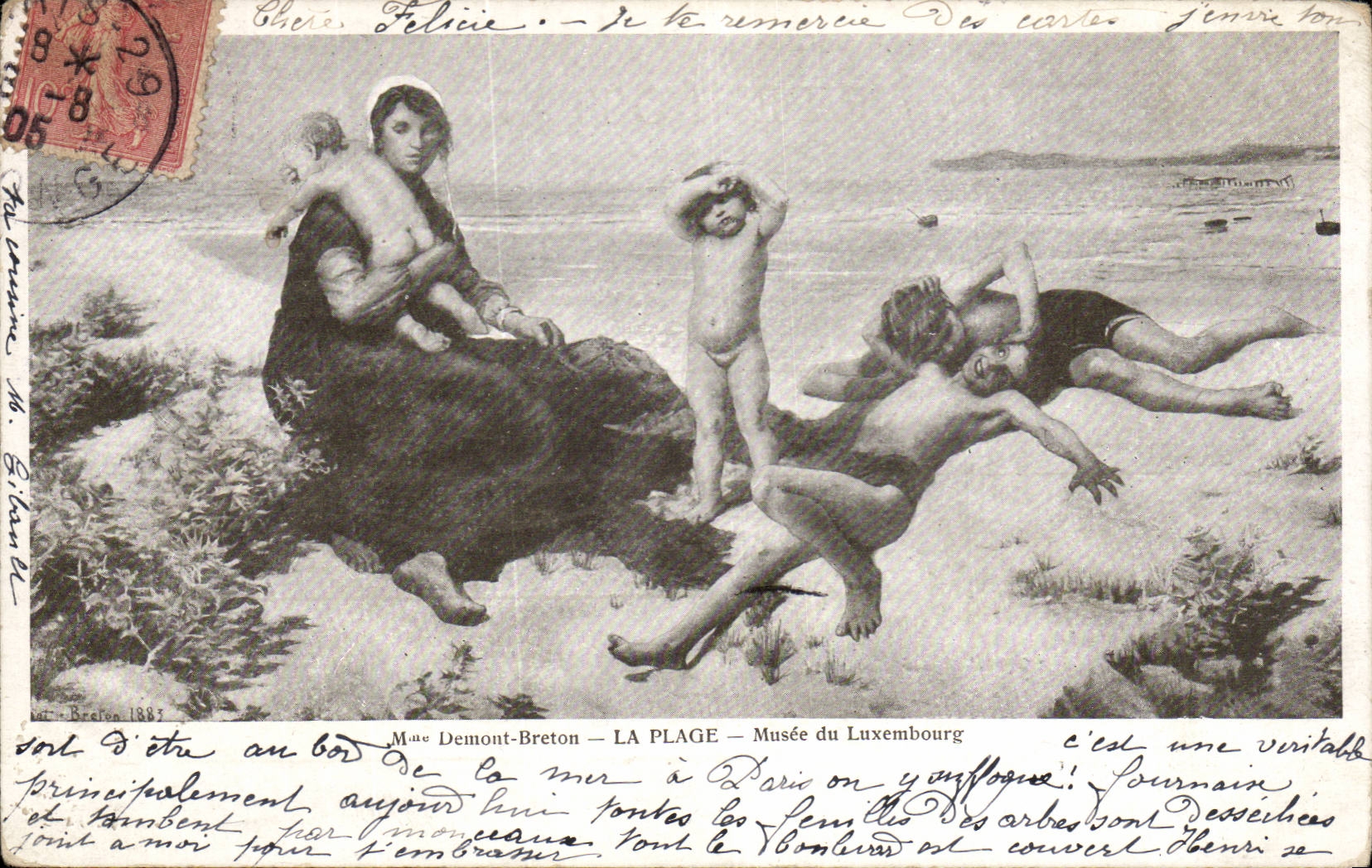 CPA Paris Musee du Luxembourg La plage Demont Breton
