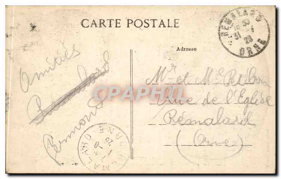 CPA Reims L'ange au sourire de Reims avant apres les bombardements — Verso