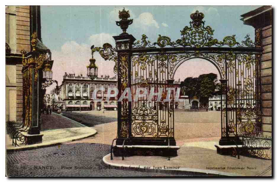 CPA Nancy Place Stanislas Grilles en fer forge par Jean Lamour