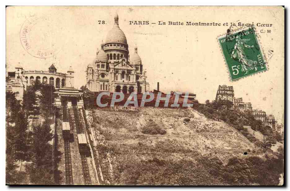 Paris CPA La butte montmartre et le SAcre Coeur
