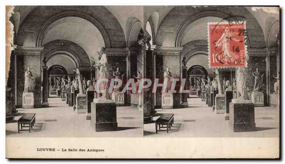 Paris CPA Louvre SAlle des Antiques Vues Stereoscopiques