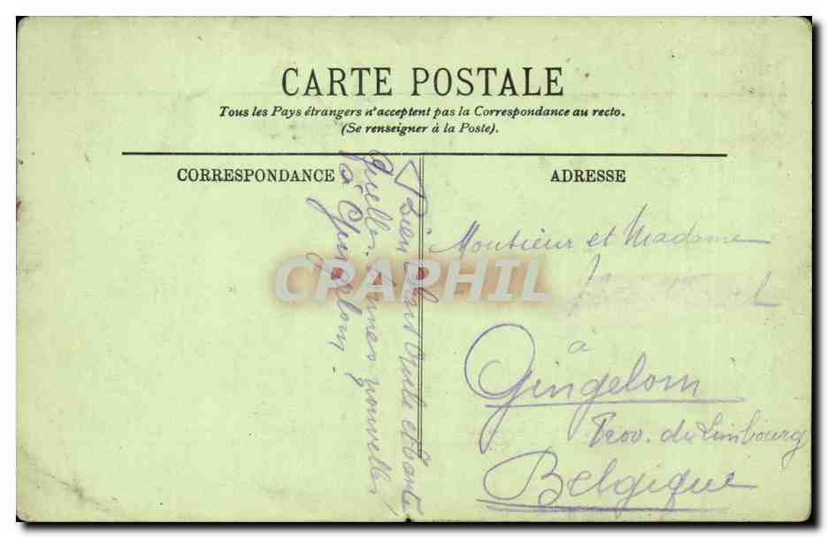 Paris CPA La rue Turbigo et la statue de la Republique — Rückseite