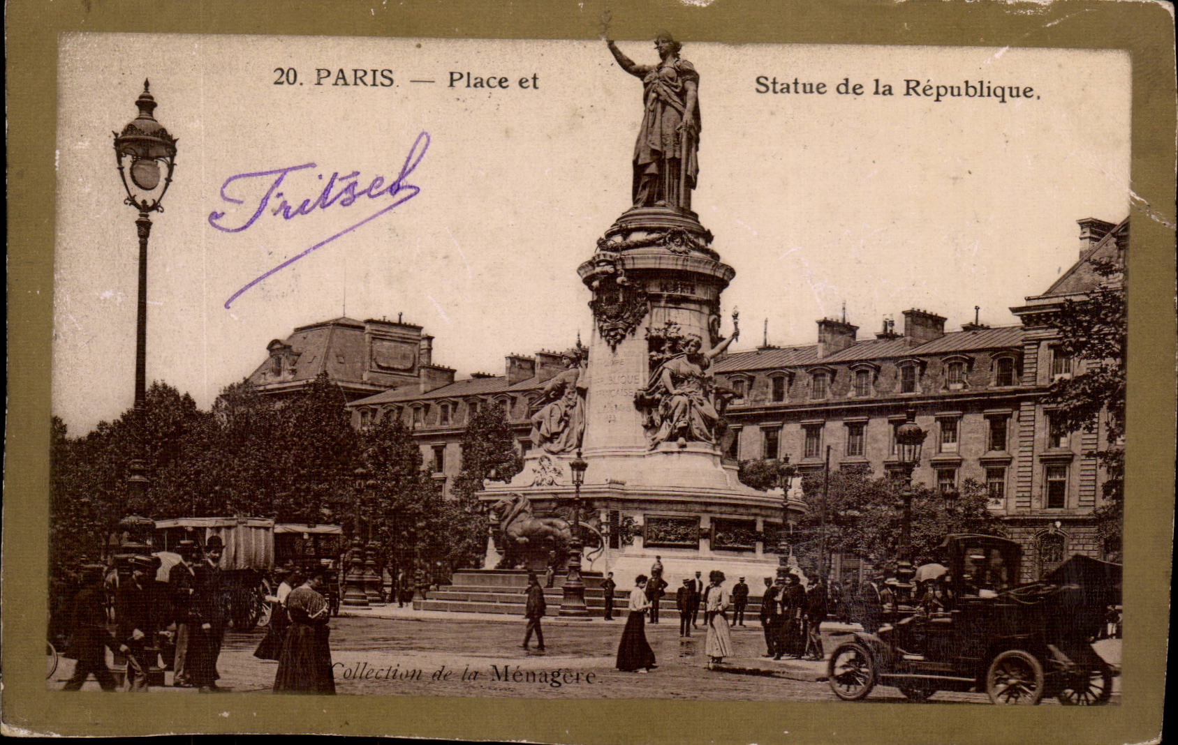 Paris CPA Statue de la Republique