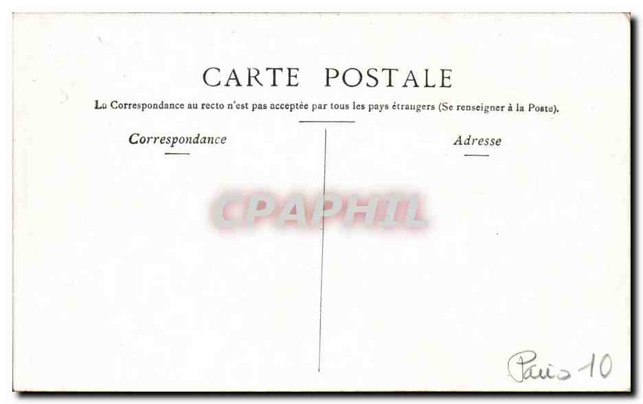 Paris CPA Boulevard et porte St Denis — Verso