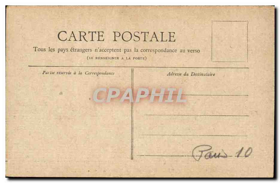 Paris CPA Porte Saint Martin — Verso