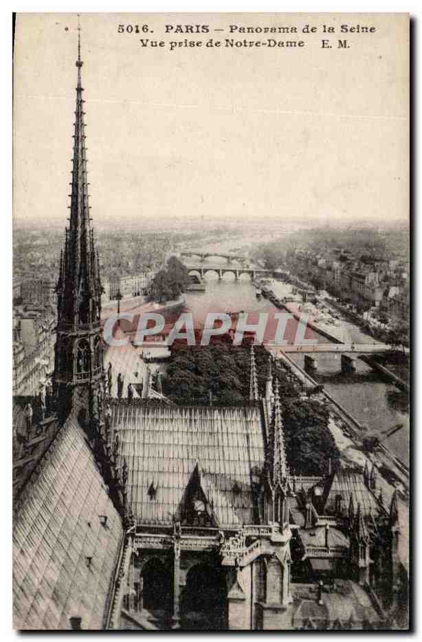Paris CPA Panorama de la SEine Vue prise de Notre Dame