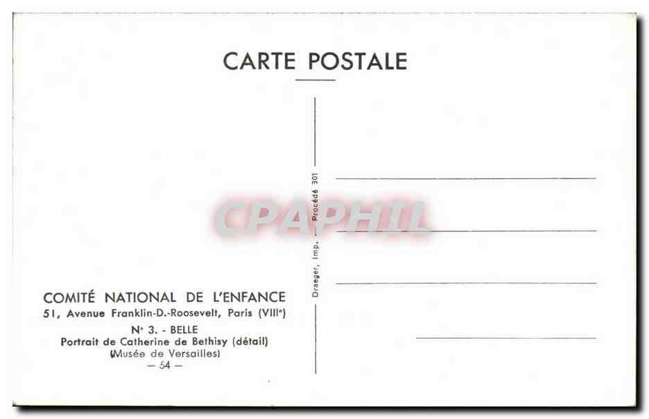 CPSM Belle Catherine de Bethisy Musee de Versailles — Rückseite